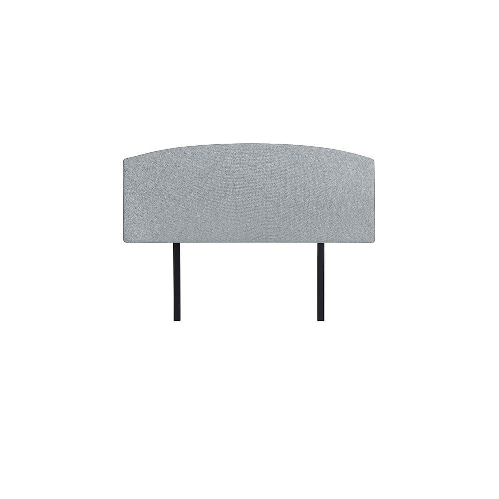 Linen Fabric Queen Bed Curved Headboard Bedhead - Stone Grey