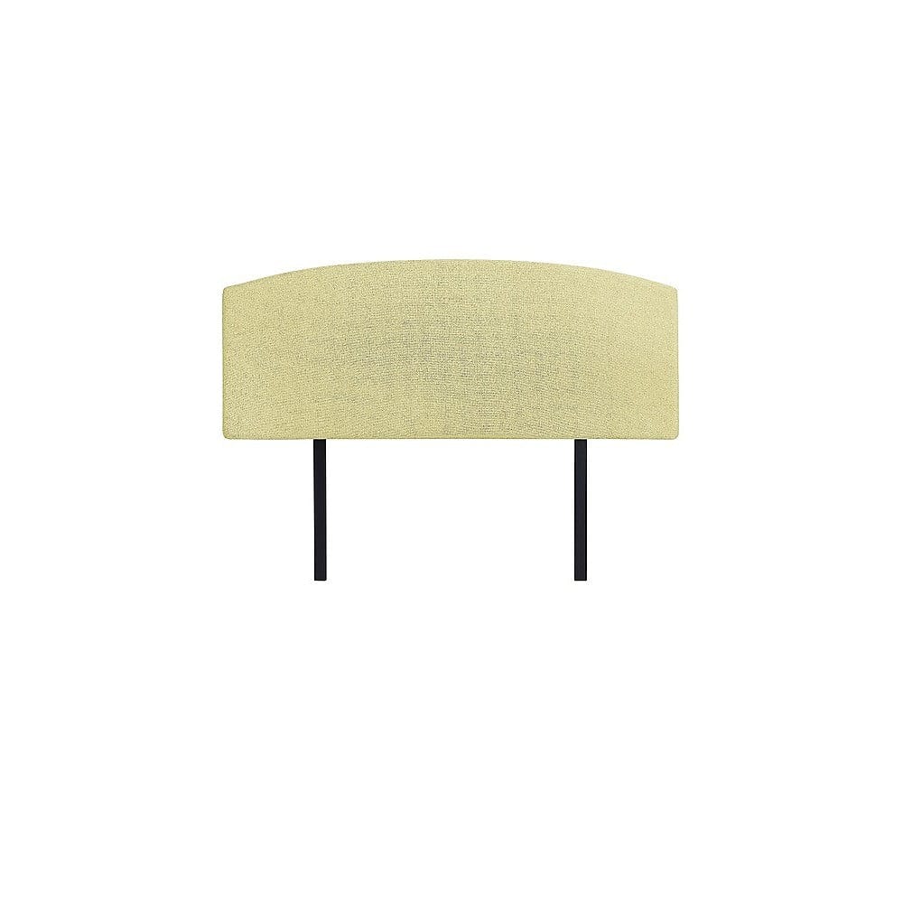 Linen Fabric Queen Bed Curved Headboard Bedhead - Sulfur Yellow