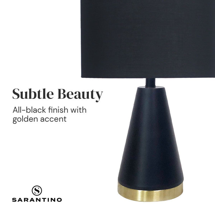 Metal Table Lamp in Black and Gold - 28×28×20cm