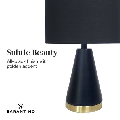 Metal Table Lamp in Black and Gold - 28×28×20cm