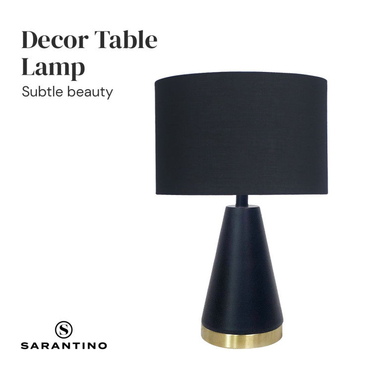 Metal Table Lamp in Black and Gold - 28×28×20cm