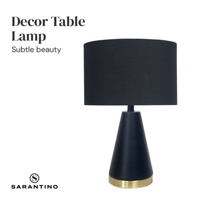Metal Table Lamp in Black and Gold - 28×28×20cm