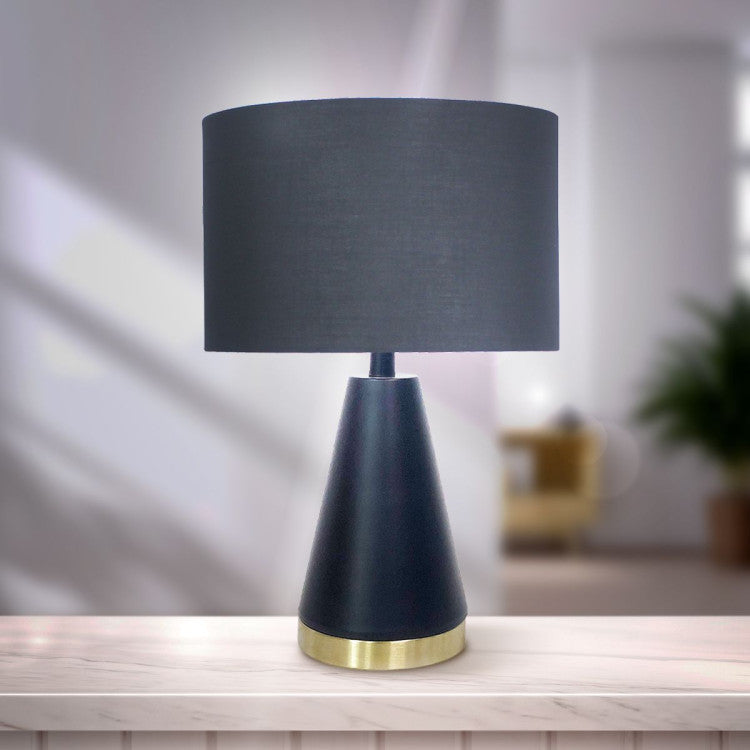 Metal Table Lamp in Black and Gold - 28×28×20cm