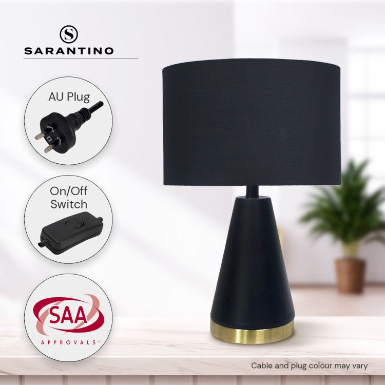 Metal Table Lamp in Black and Gold - 28×28×20cm
