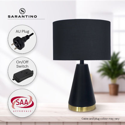 Metal Table Lamp in Black and Gold - 28×28×20cm