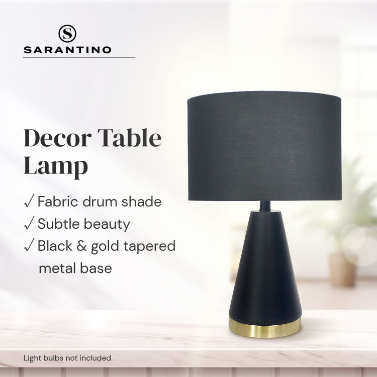 Metal Table Lamp in Black and Gold - 28×28×20cm