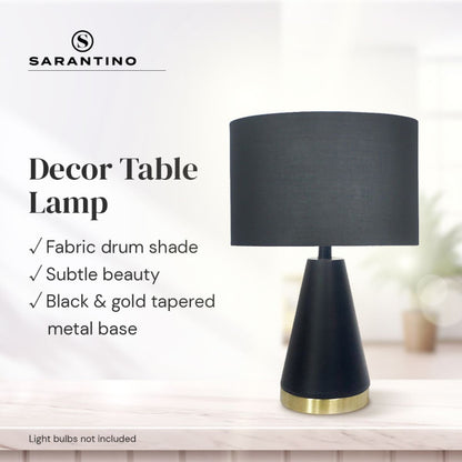 Metal Table Lamp in Black and Gold - 28×28×20cm