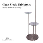 Metal Floor Lamp with Glass Shelves
