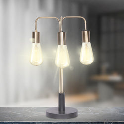 Exposed Bulb Industrial Table Lamp