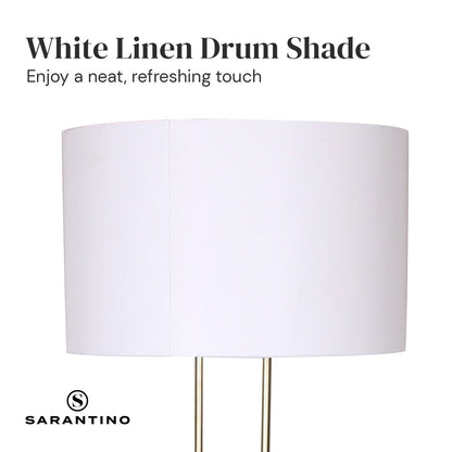 Brushed Gold Height-Adjustable Metal Floor Lamp
