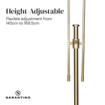 Brushed Gold Height-Adjustable Metal Floor Lamp