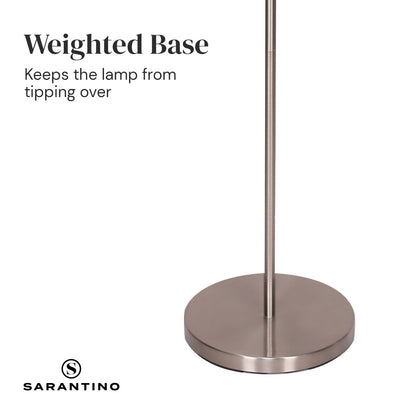 Nickel Metal Arc Floor Lamp
