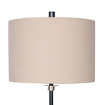 Metal Table Lamp with Linen Drum Shade