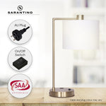 Metal Task Lamp with USB Charging Port Antique Brass Finish