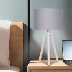Tripod Desk Lamp In Metal & Wood Nordic Minimalist Light