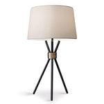 Metal Tripod Table Lamp With Antique Brass Accent