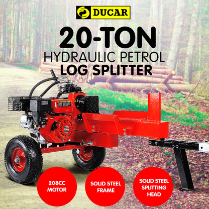 Ducar Petrol Log Splitter Wood Cutter - 20Ton