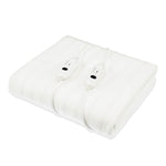 Heated Electric Blanket Queen Fitted Polyester - White