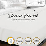 Heated Electric Blanket Queen Fitted Polyester - White