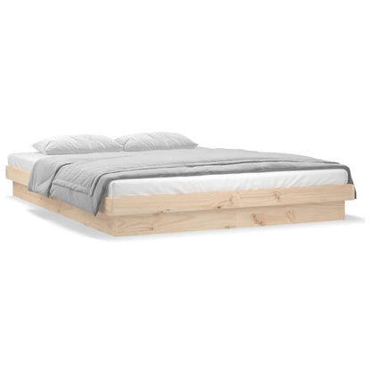 Luminous Double Solid Wood LED Bed Frame