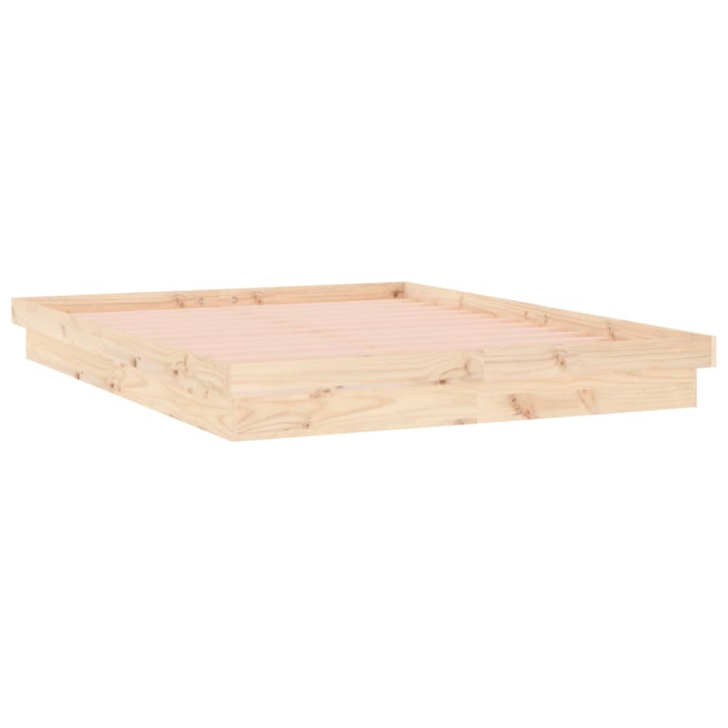 Luminous Double Solid Wood LED Bed Frame