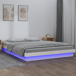Luminous Double Solid Wood LED Bed Frame
