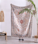 Luxury Rustic Cotton Wool Throw Blanket for Home Decor, Large Picnic Throw Rug