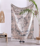 Luxury Rustic Cotton Wool Throw Blanket for Home Decor, Large Picnic Throw Rug