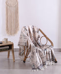 Luxury Rustic Cotton Wool Throw Blanket for Home Decor, Large Picnic Throw Rug