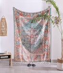 Luxury Rustic Cotton Wool Throw Blanket for Home Decor, Large Picnic Throw Rug
