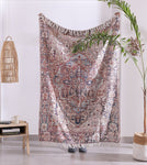 Luxury Rustic Cotton Wool Throw Blanket for Home Decor, Large Picnic Throw Rug