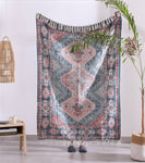 Luxury Rustic Cotton Wool Throw Blanket for Home Decor, Large Picnic Throw Rug