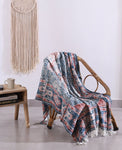 Luxury Rustic Cotton Wool Throw Blanket for Home Decor, Large Picnic Throw Rug