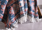 Luxury Rustic Cotton Wool Throw Blanket for Home Decor, Large Picnic Throw Rug