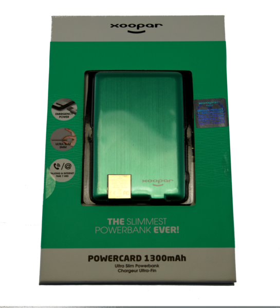 Worlds Slimmest Powerbank 1300mAH - Mint 
