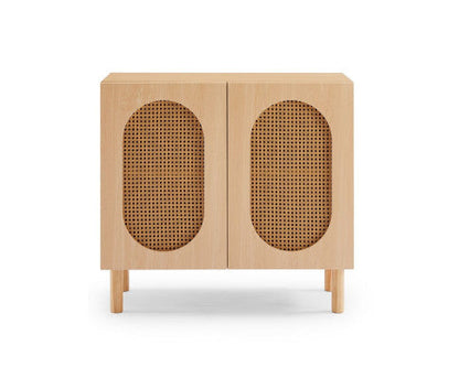 Maple 2-Door Accent Cabinet in White/Maple