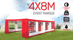 Wallaroo 4x8 Outdoor Event Marquee Tent Red-White