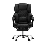 Massgae Office Chair Recliner Racing Computer Chairs PU Footrest Black