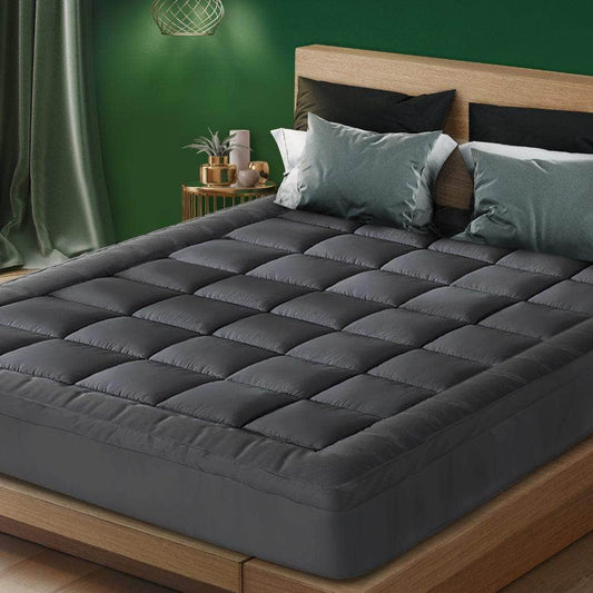 Mattress Protector Queen Bamboo Charcoal Pillowtop Topper Underlay Cover
