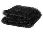 Laura Hill 800GSM Heavy Double-Sided Faux Mink Blanket - Black