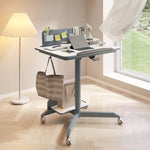 Mobile Home Office Sit And Stand Desk With Tilting Desktop