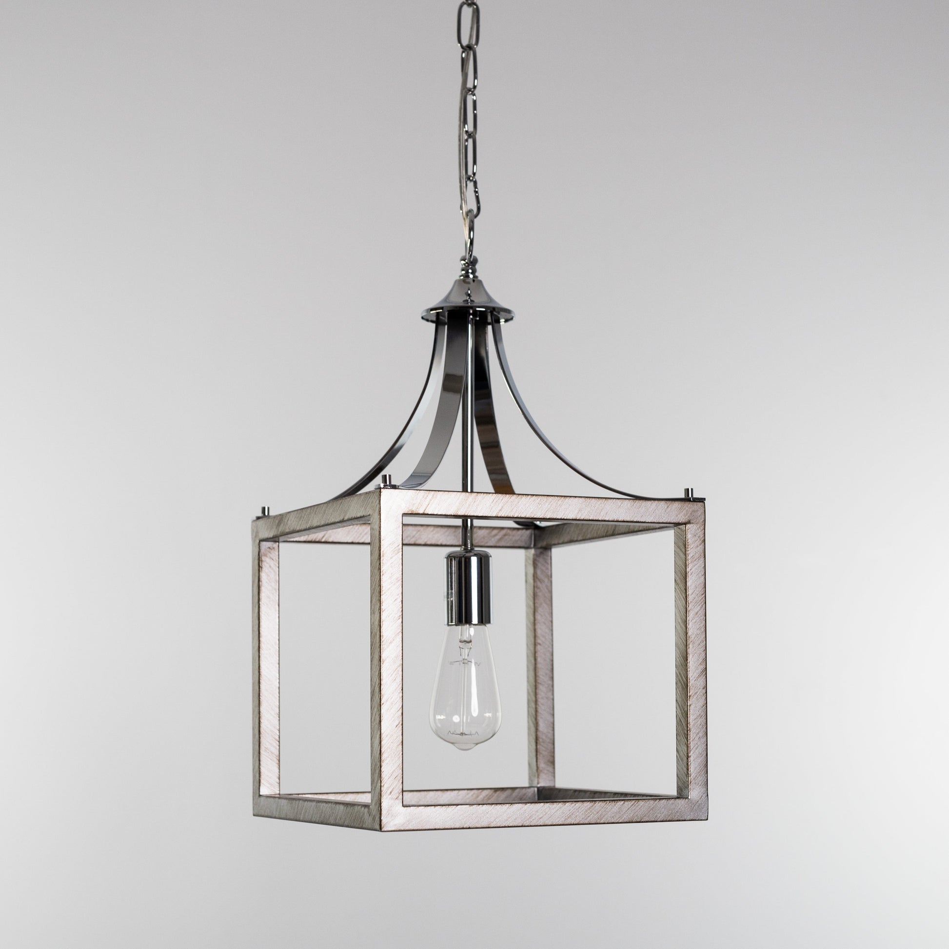 Modern Chrome Lantern Pendant Light - Langham: A Timeless Hampton Style