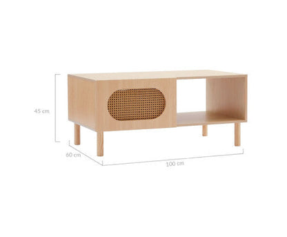 Modern design Coffee Table with Storage in White/Maple
