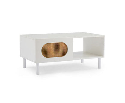 Modern design Coffee Table with Storage in White/Maple