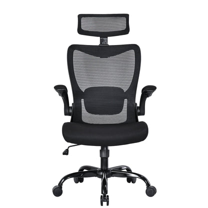 MONA Ergonomic High Back Flipped Armrest Task Chair In Grey/Black