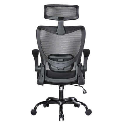 MONA Ergonomic High Back Flipped Armrest Task Chair In Grey/Black