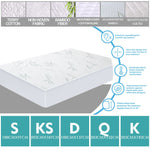 Fitted Waterproof Mattress Protector with Bamboo Fibre Cover King Single