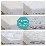 Fitted Waterproof Mattress Protector with Bamboo Fibre Cover King Single