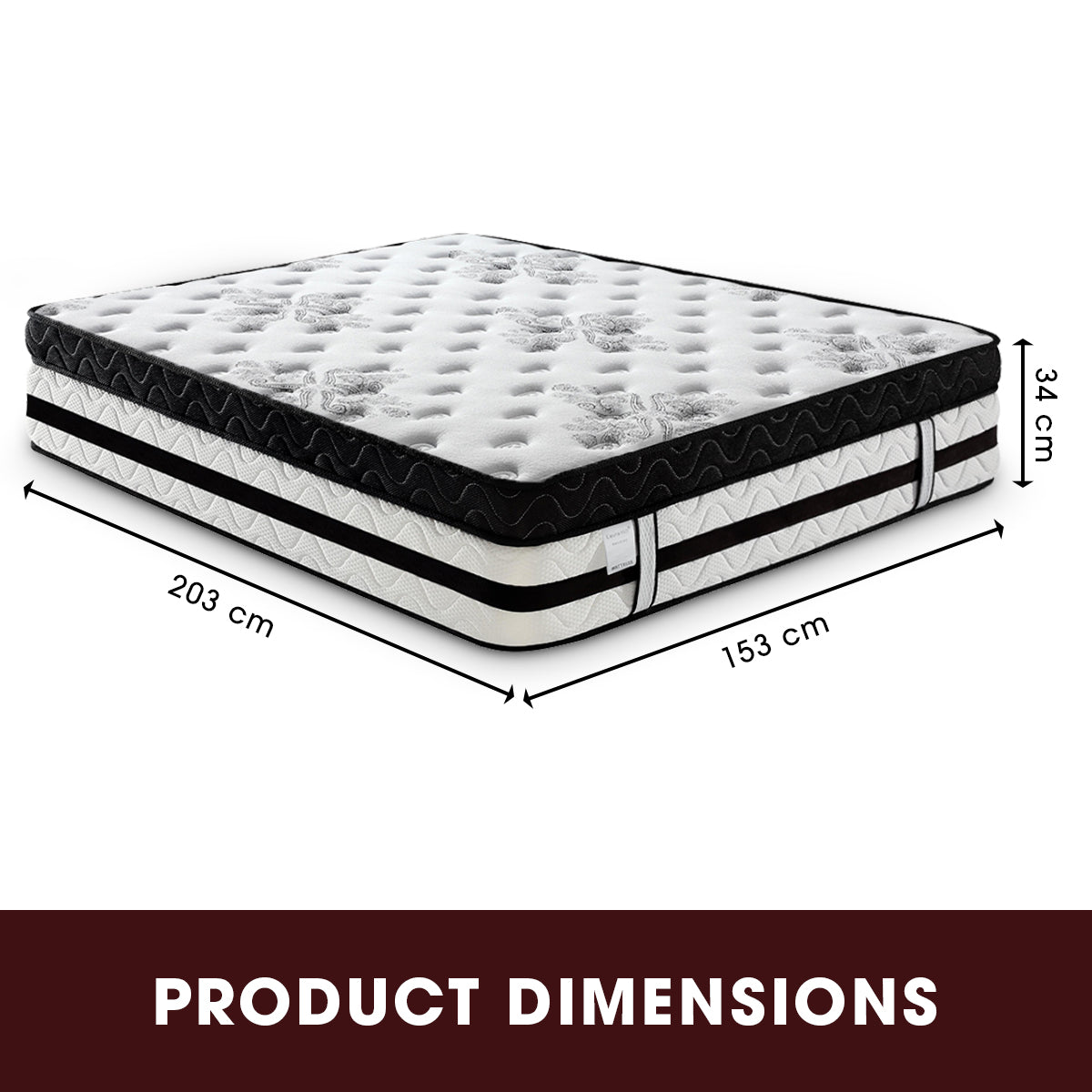 Queen Mattress  with Euro Top - 34cm