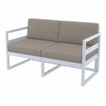 Mykonos Lounge Sofa - Silver Grey with Light Brown Cushions